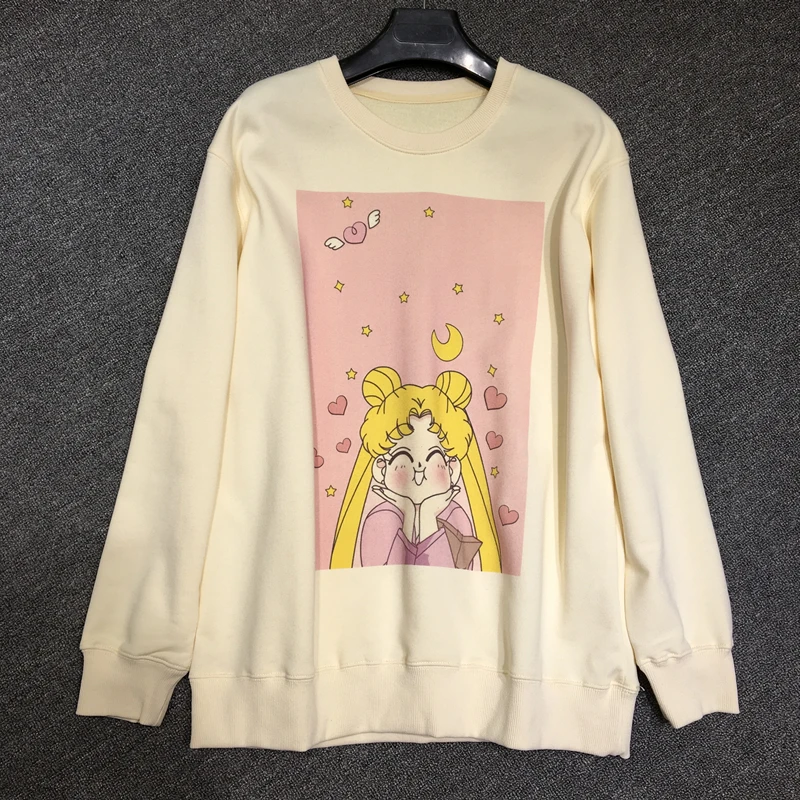 

Cartoon Pattern Long Sleeve Loose Hoodie 2019 New For Women Oversized Hoodies Women