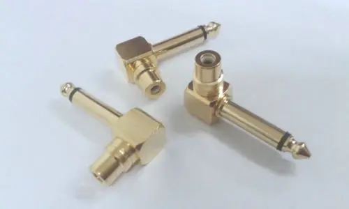 1000 шт. латунный прямоугольный 1/4 &quot6 3 мм штекер для RCA/Phono Женский адаптер Новый |
