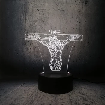 

3D Lamp Christ Jesus USB LED Table Switch Touch Remote Night Light Desk Colorful Gradient Nightlights kids Toy Room gift Decor