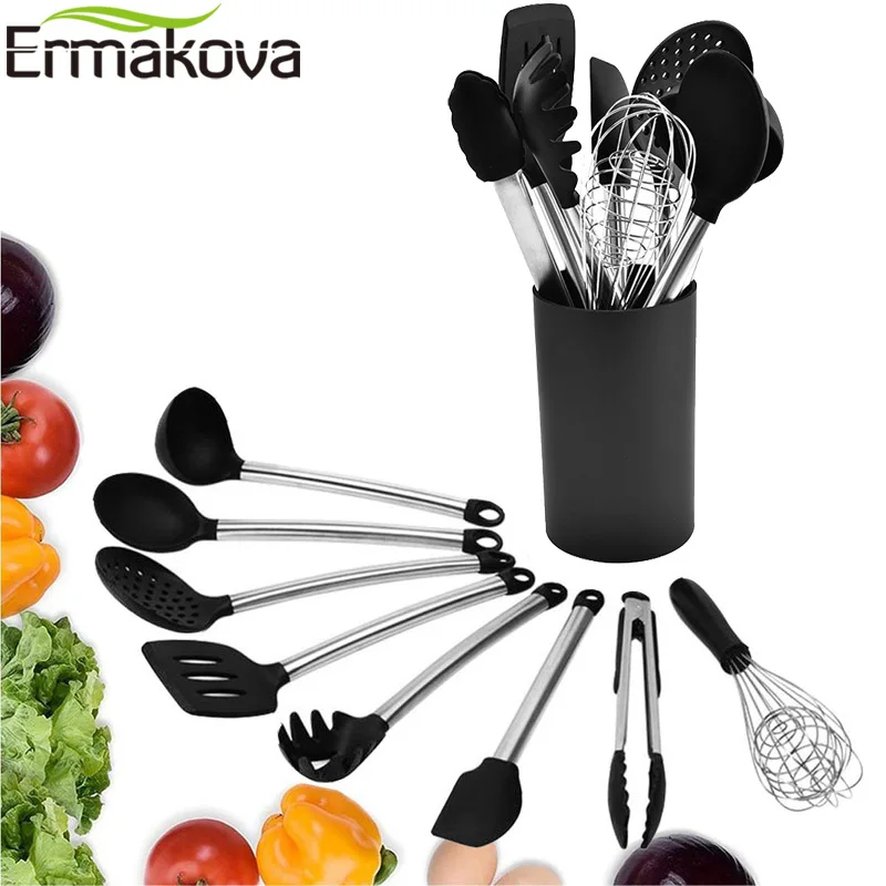 Набор кухонной утвари ERMAKOVA гаджеты для кухни посуда с держателем щипцами