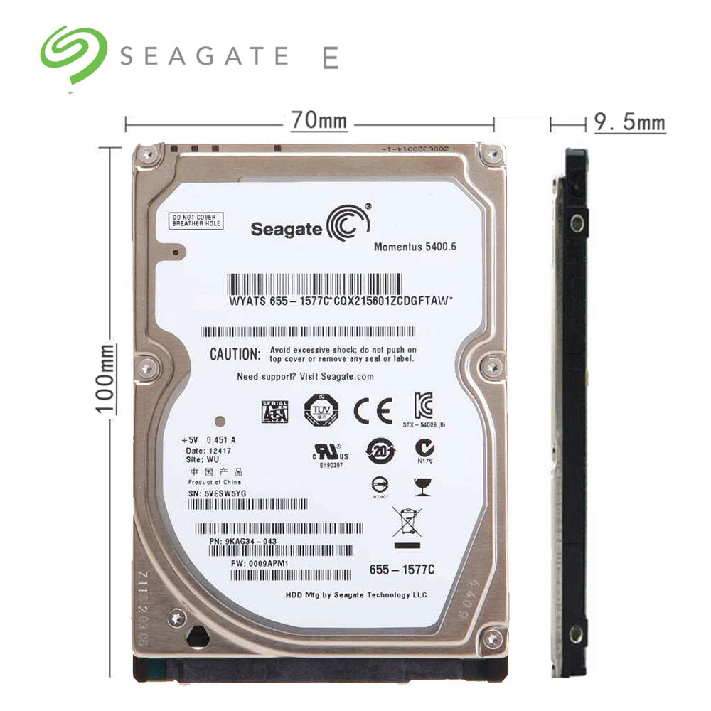 Жесткий диск Seagate для ноутбука 2 5 дюйма 40 ГБ 80 120 160 Гб 250 320 500 SATA 1 6 жесткий Мб/8 Мб 5400