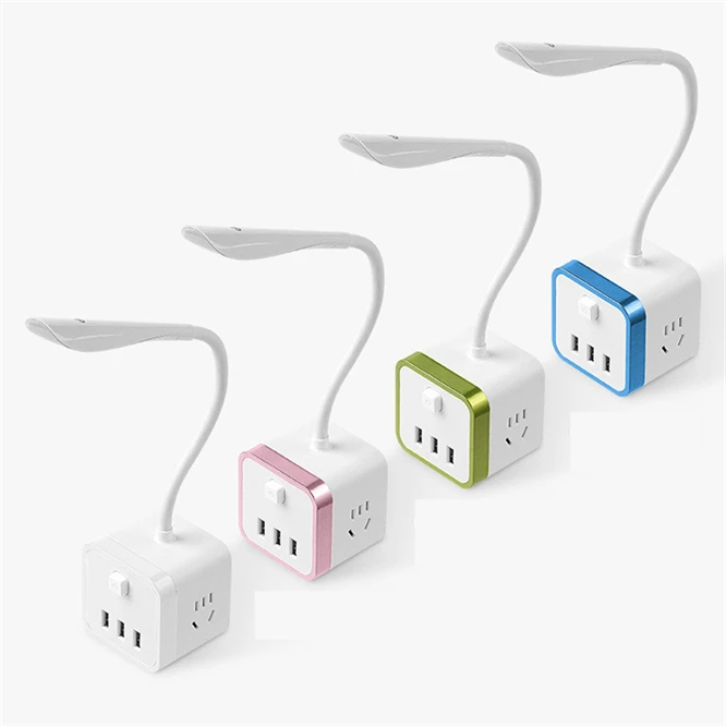 Lámpara de escritorio de lectura, convertidor de enchufe cuadrado para el hogar con enchufe USB, dormitorio, mesita de noche, alimentación bebé, luz de lectura|Enchufes eléctricos| - AliExpress