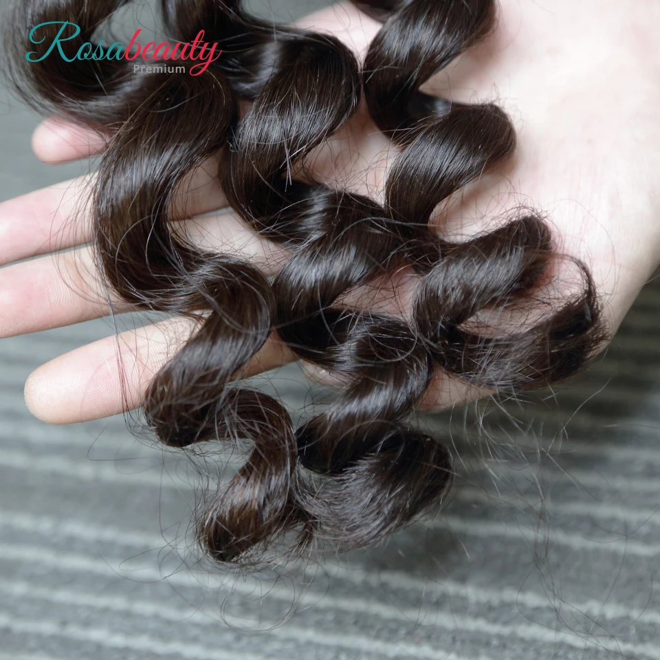 [Rosabeauty] волосы OneCut свободная волна 8-30 дюймов H бразильские человеческие необработанные волосы натуральный цвет 3 пучка с фронтальной