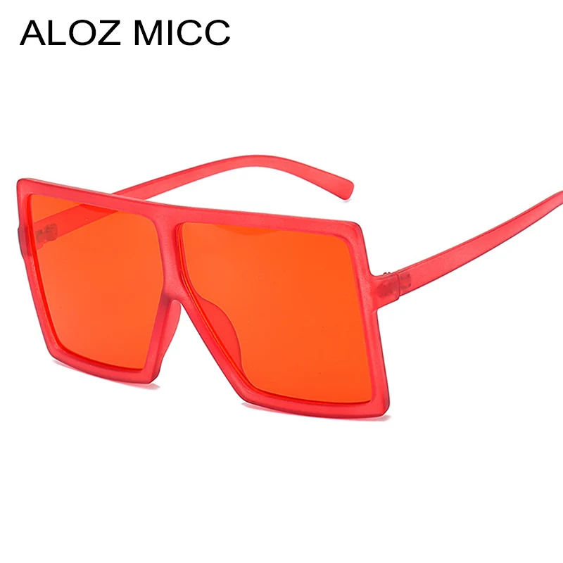 

ALOZ MICC Women Sunglasses Square Oversized Shades Red Fashion Sunglasses For Female Vintage Big Frame Glasses Unisex oculos C11