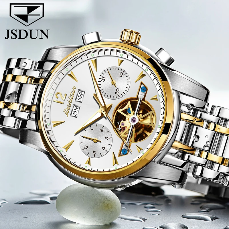 

JSDUN brand factory direct sales, fashion automatic mechanical watch, month display, waterproof male watch, automatic male watch
