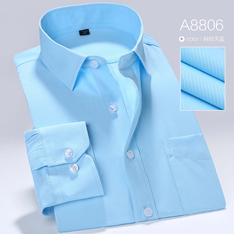 Мужская городская деловая полосатая рубашка с длинными рукавами, профессиональная рабочая деловая хлопковая/Высококачественная простая Классическая многоцветная рубашка - Цвет: A8806