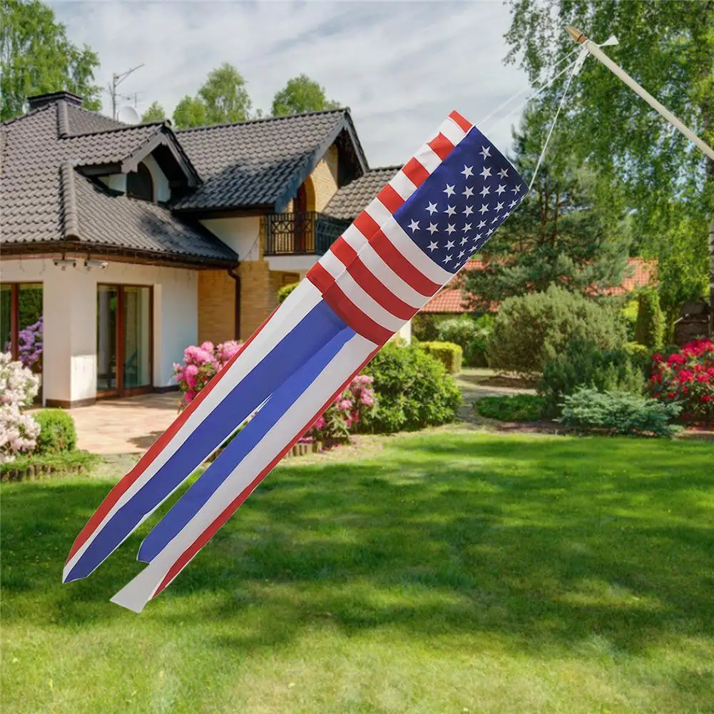 American Flag Windsock Embroidered Stars Stripes Windsock Color
