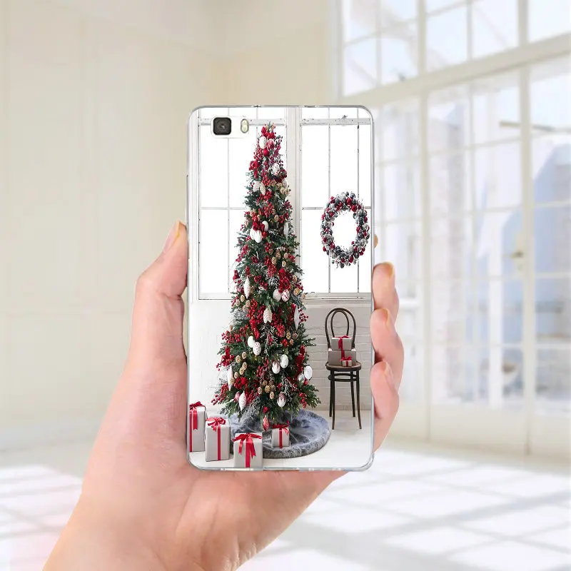 Cases for Huawei Honor 4C 5A 5C 5X 6 6A 6C 7 7A 7C 8 8C 8S 8X 8A 10 10i 20 20i Pro Lite Bags Happy New Year Christmas Tree - Цвет: Picture 1