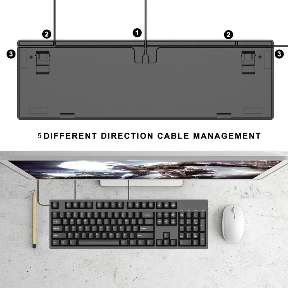 HELLO GANSS механическая клавиатура 104 клавиш Cherry MX Axis body 104 клавиш PBT keycaps Коричневый Красный Синий переключатель настольная игровая клавиатура