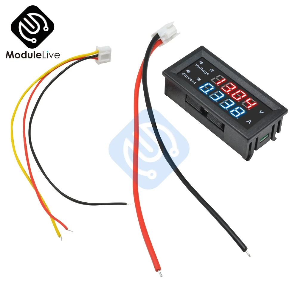 M4430 Mini Digital Voltmeter Ammeter DC 100V 10A Dual LED Display Auto Car Panel Amp Volt Voltage Current Meter Tester Detector