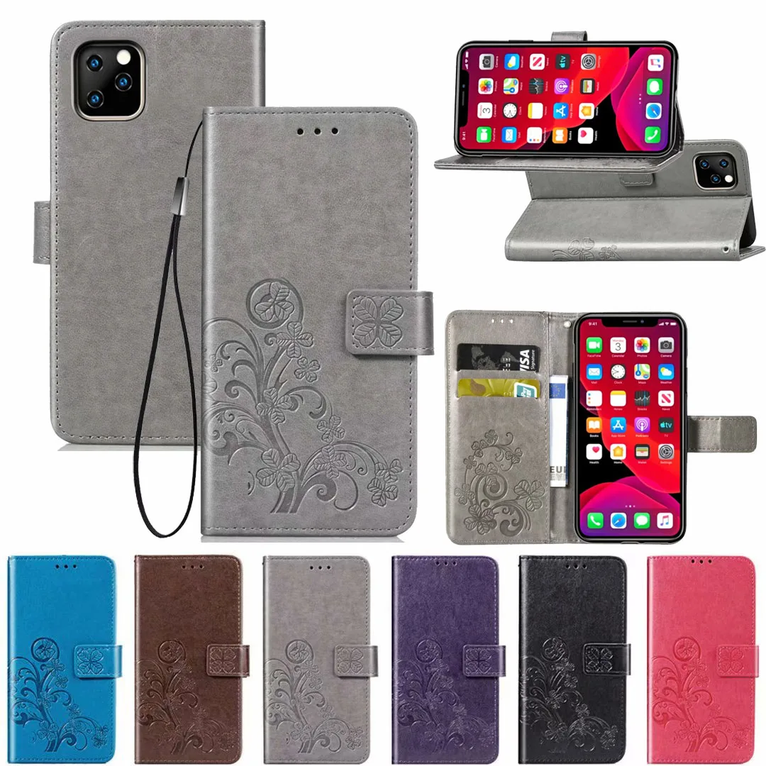 Кожаный чехол бумажник для телефона iPhone 11 Pro Max флип 6 6S 7 8 Plus XR X XS с цветами|cover for
