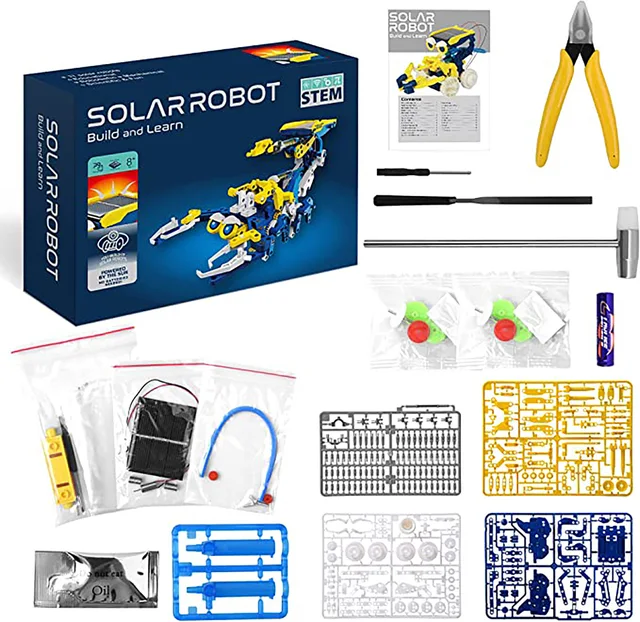 Kids Solar Robot Toys 11 in 1 STEM Educational Learning DIY Assembly Kit Science Building Set Gifts for Boys and Girls 6