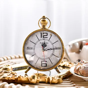

New European American Country Retro Table Clock Creative Vintage Clock Home Decoration Desktop Bar Cafe Study Room Table Watch