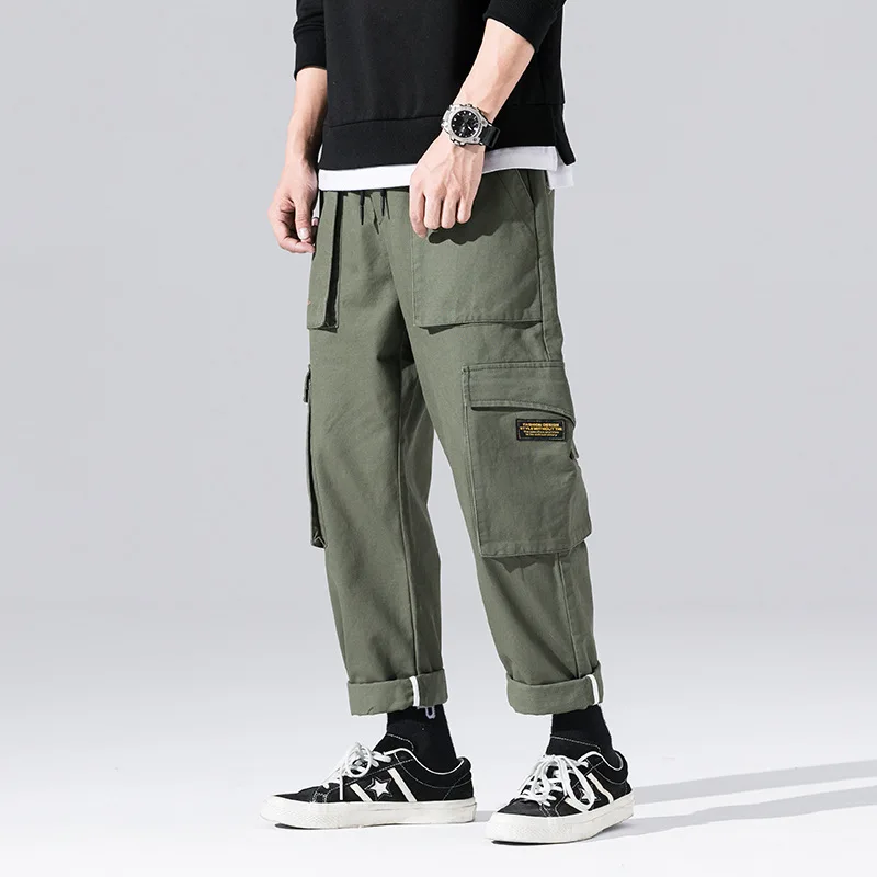 

2018 Autumn Fashion Trend of the Wind Youth Popularity Straight-Cut Japanese-style Multi-pockets Bib Overall MEN'S Casual Pants