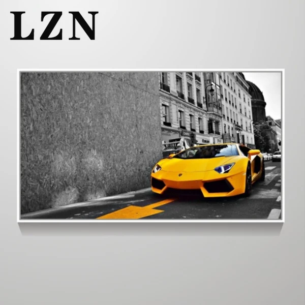 LZN картины на холсте художественные Плакаты Декор для стены рисунок автомобиля Lamborghini картина без рамы для Modren гостиной украшения дома - Цвет: 01