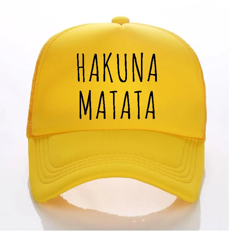 Детские кепки от солнца Hakuna Matata для взрослых женщин HAKUNA MATATA trucker cap Summber бейсбольные шапки для детей Лев Король Snapbacks мальчиков