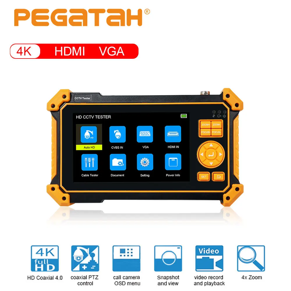 Pegatah 5 inch monitor cctv tester Portable mini monitor for Video surveillance Ahd camera 4k monitor On-camera monitor video Pegatah 5 inch monitor cctv tester Portable mini monitor for Video surveillance Ahd camera 4k monitor On-camera monitor video