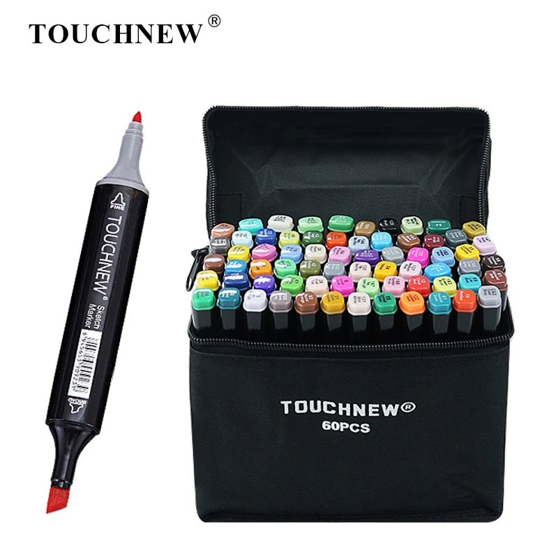 

TOUCHNEW Art Marker 80 Colors Sketch Marker Double Headed Alcohol Oily Mark Anime Design Hand-painted Art Marker School Supplies