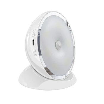 

Promotion! 6 Led Night Light 360 Degree Rotatable Magnetic Pir Motion Sensor Lamp for Wardrobe Cupboard Closet Kitchen