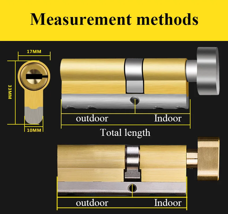 60 65 70 75 80 85 90 95 100 мм дверной замок латунный цилиндр одинарные открытые ручки эксцентричный замок для безопасности двери цилиндр для спальни 10 ключей