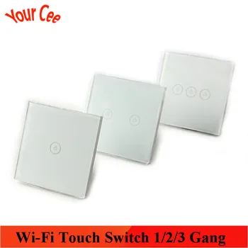 

Smart Home Wi-Fi Touch Switch Wall 86 Type Remote Switch Central European Standard Universal All-way Switch 1/2/3 Gang