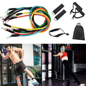 

11pcs Portable Exercise Resistance Band Set Exercise Stretch Fitness Home Set Build Your Core and Sculpt Beginner Pro Athlete