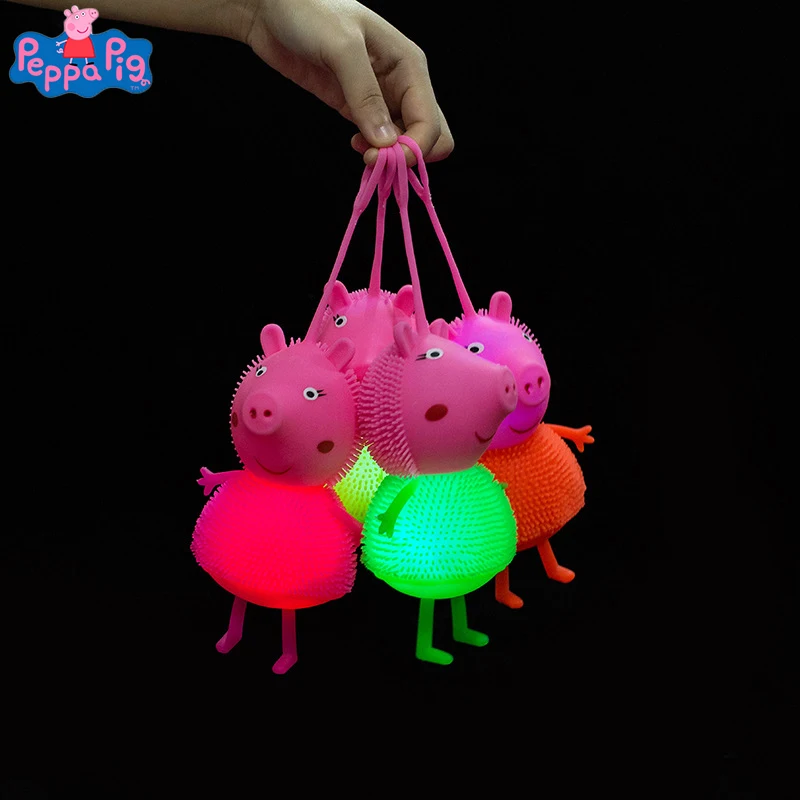 

Peppa Pig Decompression Soft Rubber Flash Ball Light Toys Kids Glowing Toys Glow LED Stars Shine In The Dark Child Birthday Gift