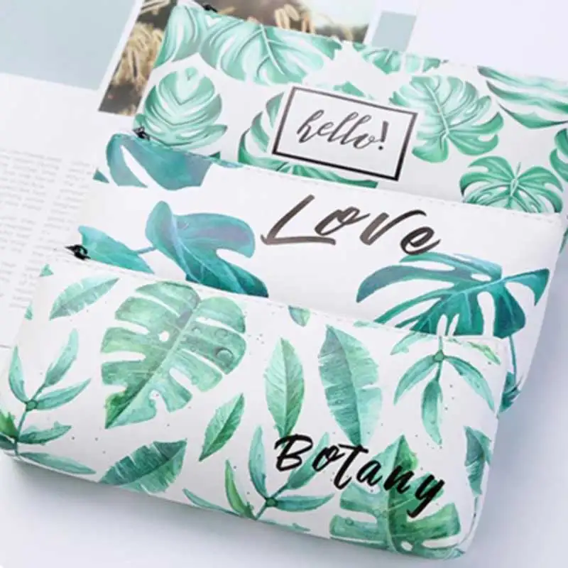 

Kawaii Turtle Leaf Green Pencil Case School Pencil Case for Girls School Supplies Stationery Leather Pencil Box Pencilcase Tools