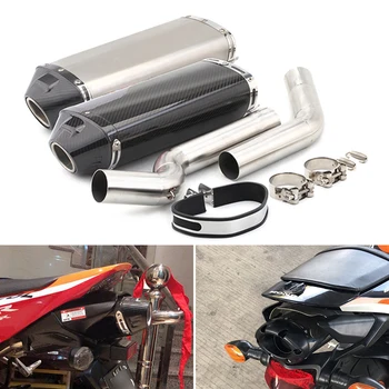 

For 2004-2007 Honda CBR1000RR Exhaust Pipe Motorcycle 2 Mid Pipe Slip On 51 mm Exhaust Pipe No DB Killer Escape Under Seat Tips