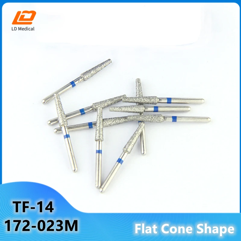 

10 шт./компл. зубные алмазные Буры, блестящие кольца, средние стоматологические шлифовальные инструменты 172-023 м, высокоскоростные буры с хвостовиком 1,6 мм FG для стоматологии