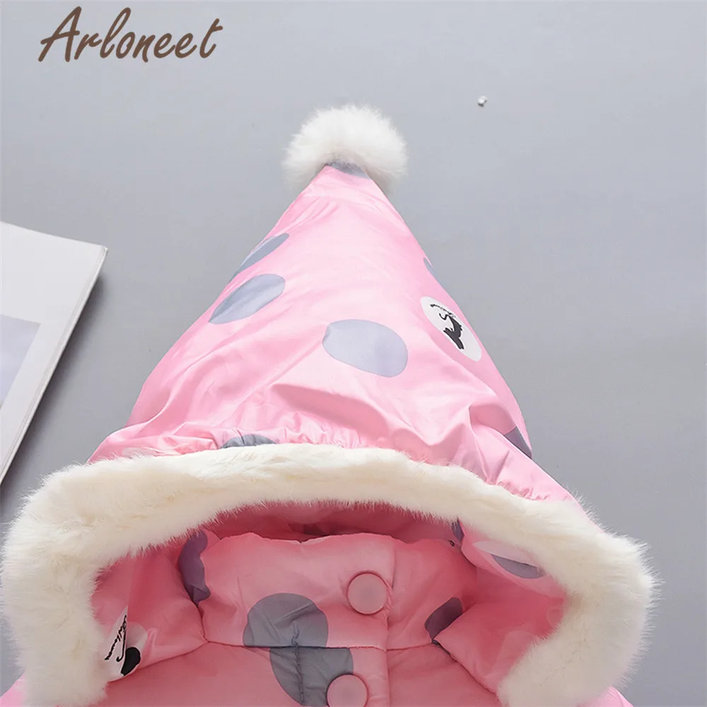 ARLONEET пальто с героями мультфильмов; зимнее плотное пальто для новорожденных девочек; Верхняя одежда с капюшоном и принтом кота; коллекция года; пальто для малышей; ветрозащитная верхняя одежда для девочек