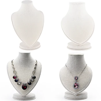 

Rustic Linen Mannequin Bust Rack for Necklace Chain Pendant Holder Display 14cm/22cm Home Organizer