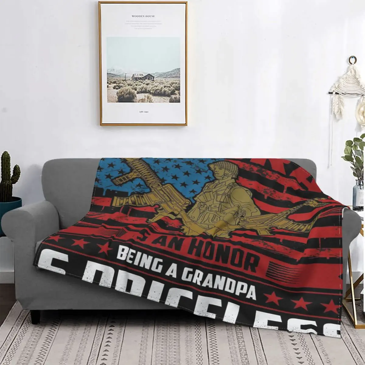 Essere Un Veterano È Un Onore 1-Manta A Cuadros Para Cama, Manta De Musmina Para Bebé, Colcha De Verano A Cuadros