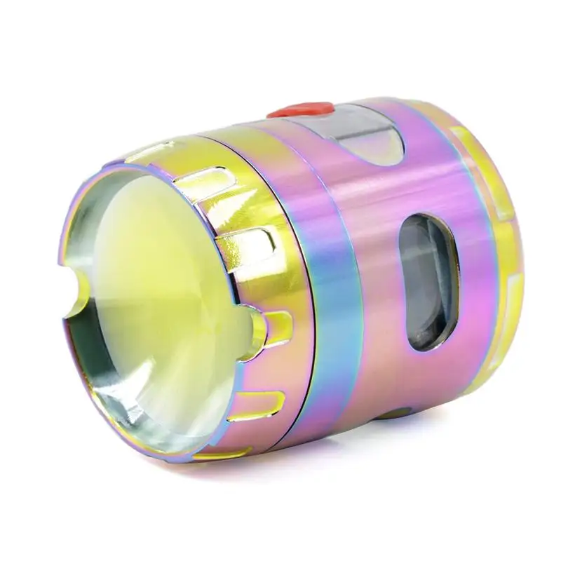 1PC 63MM Ashtrays Zinc Alloy Smoke Grinder Colored Smoking Jar Four-Drawer Herb Grinding Container For Home Store Use