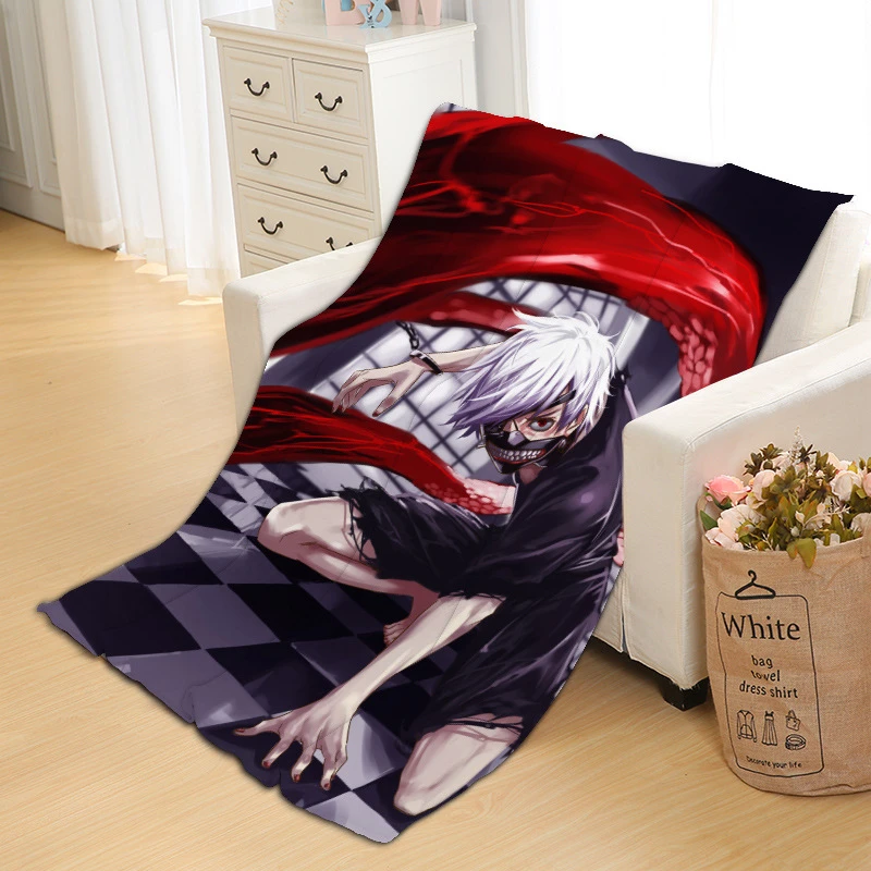 Аниме-одеяло kaneki ken с рисунком из мультфильма «Токийский Гуль», коврик для ванной, полотенце для сна, путешествий, дома, сна, спальни, пикника, одеяло для детей, косплей, подарки