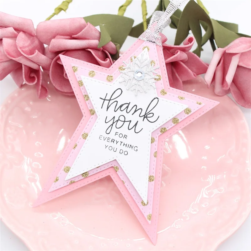 KSCRAFT Primitive Stitched Stars Metal Cutting Dies Stencils for DIY Scrapbooking/photo album Decorative Embossing Paper Cards