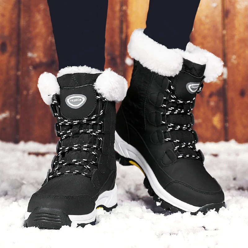 Moipheng Women Classic Snow Boots Winter Warm Shoes Handmade