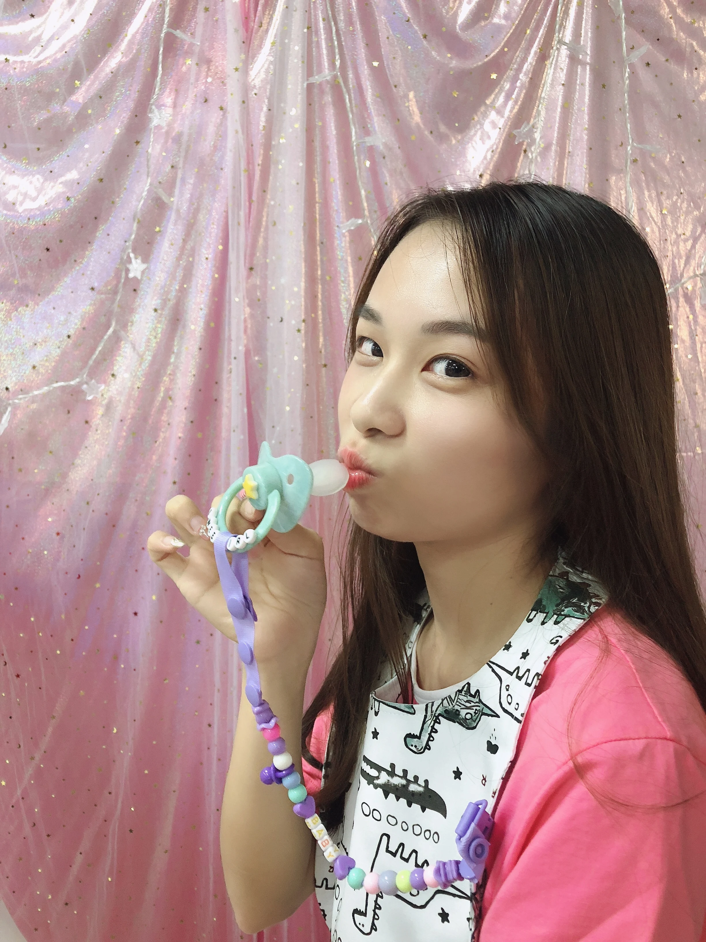 

2019 New Bling Pacifier Chain for Nipples Pacifier Clips Chain Soother Holder Chain for Baby Girl Love(Pacifier Chain+pacifier)