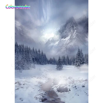 

Natural Scenery Photography Backdrop Adventure Party Personal Portrait Photo Background Snow Mountain Vinyl Photo Booth Props