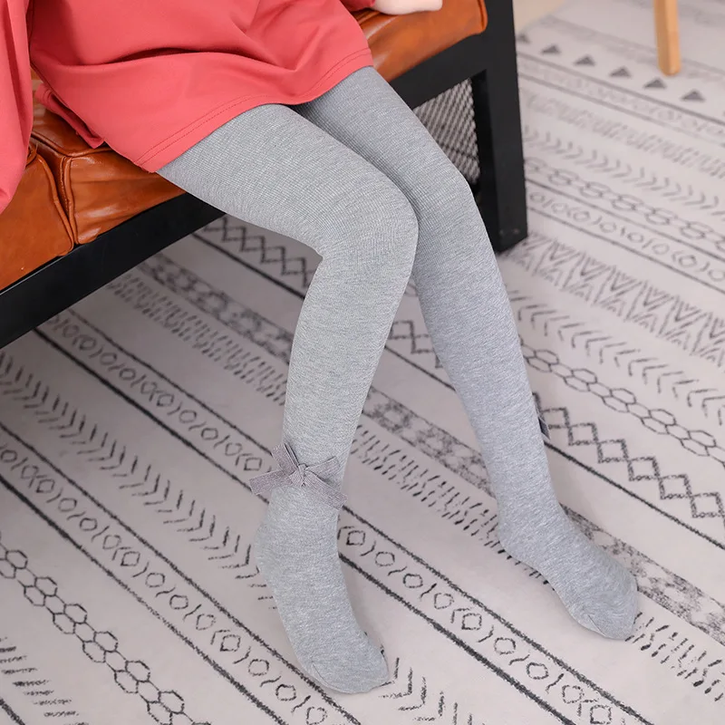 Детские зимние леггинсы для девочек; вельветовые Детские плотные теплые брюки с бантом; штаны для девочек ростом 100-145 см; Tx196 - Цвет: gray-2
