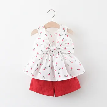 

Baby Sets Small Bow Top with Shorts 2020 Children's Wear Wholesale Summer