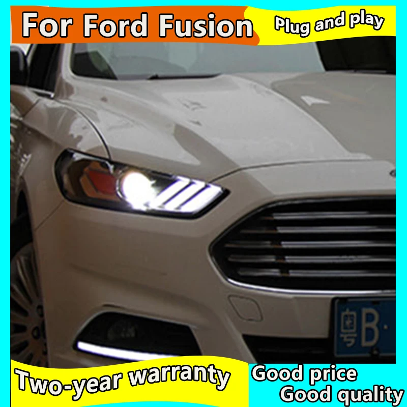 Автомобильный Стайлинг для Ford Mondeo Fusion фары 2013 2016 DRL линзы двойной луч Mustang