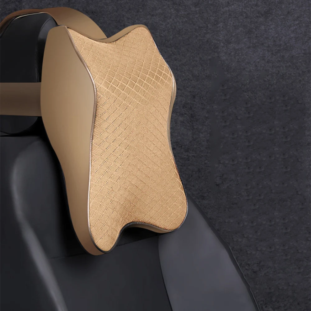

Universal Car Neck Pillow 3D Memory Foam Head Auto Headrest Rest Travel Holder Cushion Support Breathable Seat Saft Pillow Cover