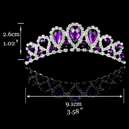 Принцесса Корона для девочек подарок на день рождения корона диадема тиары серебряные хрустальные цветочные свадебные аксессуары для волос - Окраска металла: 7