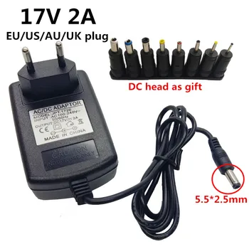 

17V2A Universal AU UK EU US Plug DC 17V 2A AC Adapter Power Supply Transformer Power Adapter Converter Wall Adapter For Home use