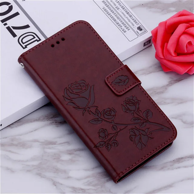 Brown 3D цветок кожаный чехол для телефона Xiaomi Redmi Note5 6 7 8 Pro 7 8A K20 Pro Чехол-портмоне с откидной крышкой чехол для Redmi 4A 5A 5 Plus A1 5X6 Pro A2Lite - Цвет: Brown