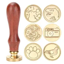 Винтажная печать восковая печать медный конверт-открытка растение узоры с деревянной ручкой Письмо DIY свадебные приглашения подарки на заказ