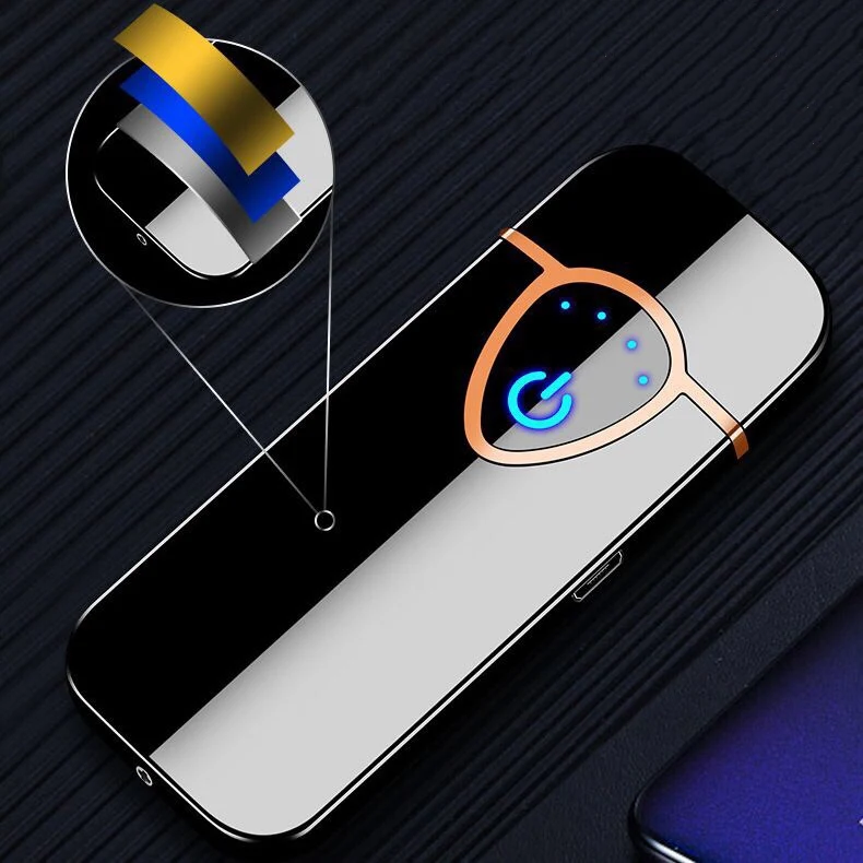 Зарядка модная электрическая зажигалка популярный USB мини-зажигалки вольфрамовый сенсорный экран Датчик сигарета Табак инструменты для мужчин подарки
