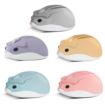 

Cute Cartoon Wireless Mouse USB Optical Computer Mouse 1600DPI Hamster Design Small Hand Mice with Melon seed Shape Mouse Pad
