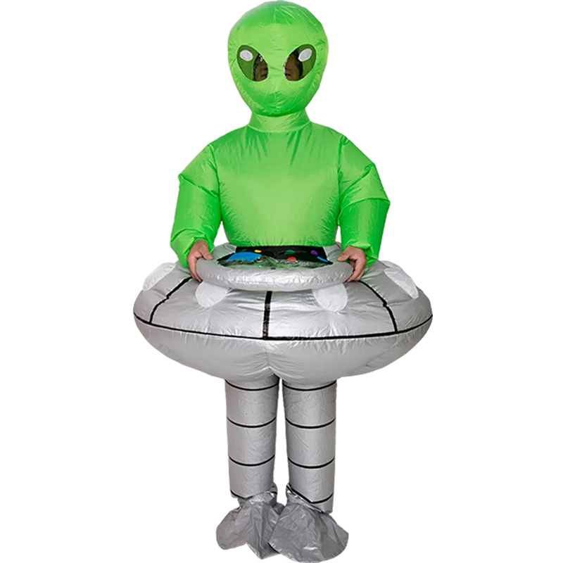 Новое поступление, зеленые надувные костюмы UFO Alien, костюмы для косплея на Хэллоуин, рождественские вечерние костюмы для косплея, маскарадный костюм Monster Mascot ET Disfraz